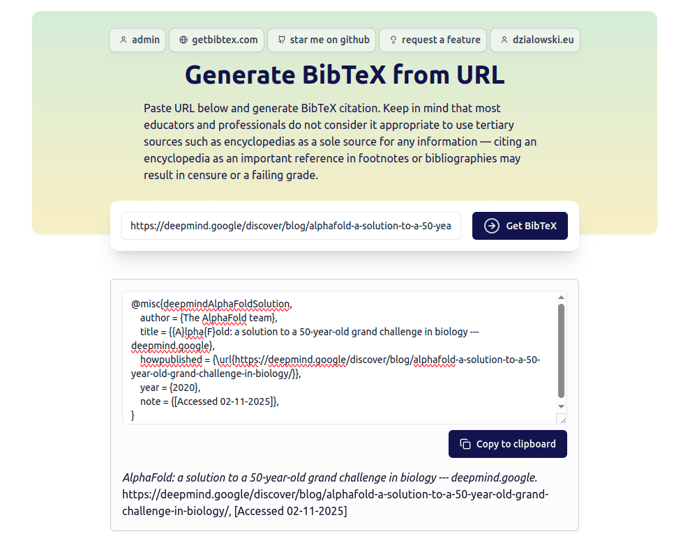 Illustration of citing websites in LaTeX using BibTeX